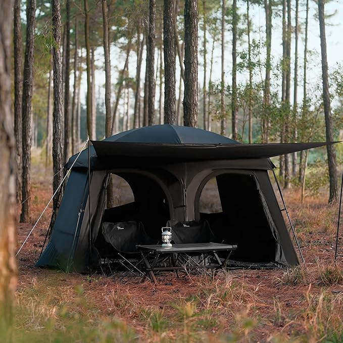 Vidalido Tents,6-8 Person Camping Tent with Extended Vestibule,2 Room Weather Resistant Family Tents,Easy Install Waterproof Outdoor Tent for Backpacking and Camping Hiking