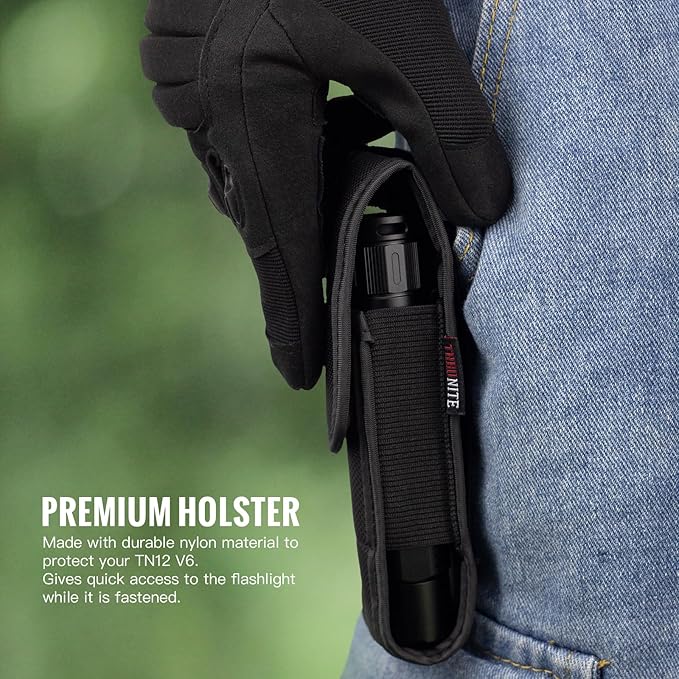 ThruNite TN12 V6 Tactical LED Flashlight, High 1950 Lumens Dual Switch, USB-C Rechargeable Flashlight Compact for EDC, Law Enforcement, and Outdoor Use (Cool White)