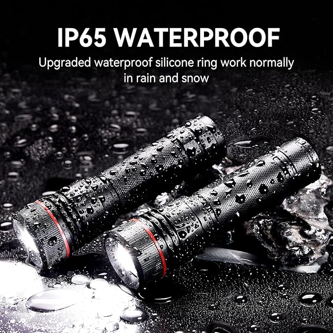WdtPro Rechargeable Flashlights High Lumens, 1 Pack 10H Long Lasting Super Bright EDC Flashlights, LED Mini Tactical Flash Lights for Camping Emergency, Drop & Water Resistant (Battery Included)