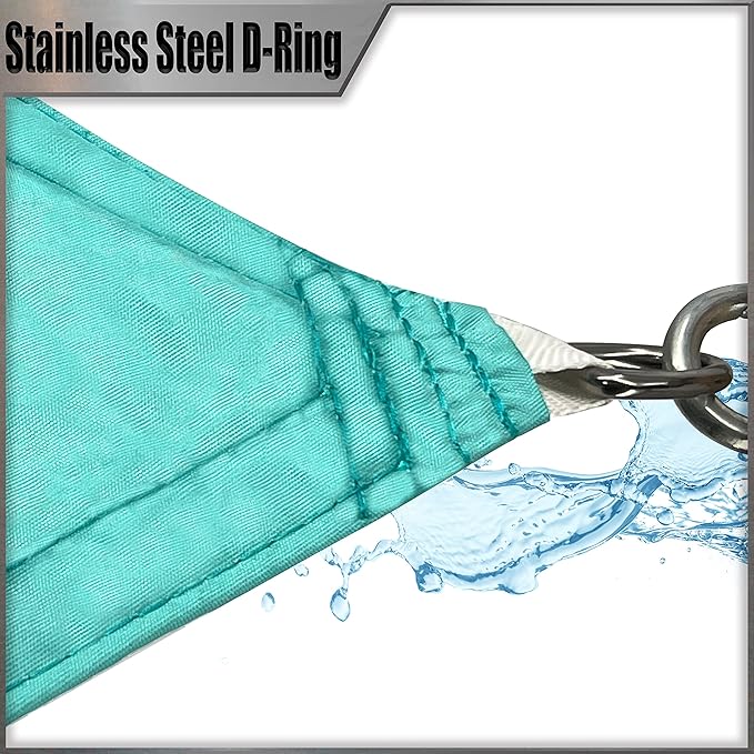 Amgo 10' x 10' Custom Size Turquoise Rectangle Square Waterproof Sun Shade Sail Order to Make UPF50+ AMWTPR0712 Canopy Awning, 98% UV Blockage Water Resistant, Backyard Patio Garden (We Customize)