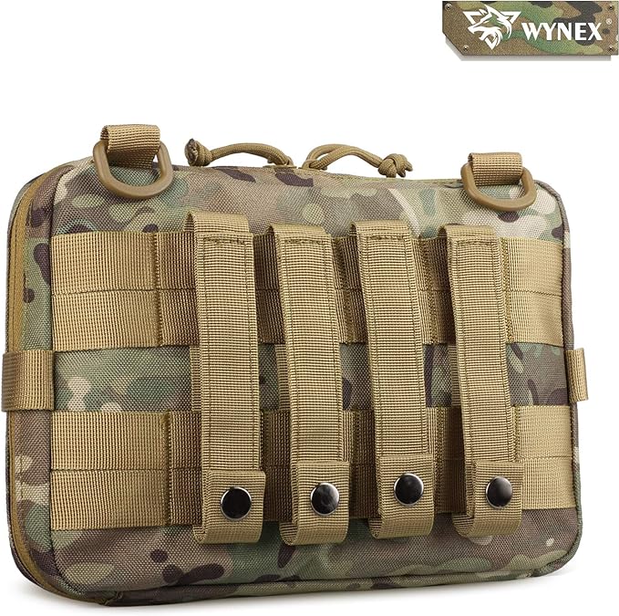 WYNEX Tactical Admin Molle Pouch, Medical EDC EMT Utility Bag Shell Design Attachment Pouches 1000D Nylon Hiking Belt Bags