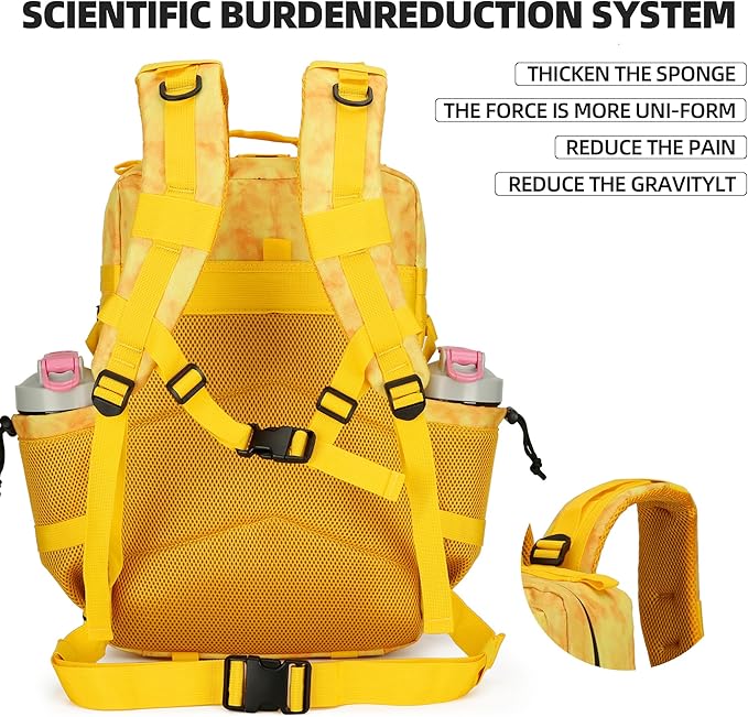 45L Tactical Assault Backpack 3 day assault pack with Molle Waterproof backpack Rucksack for Tactical Backpacks (Yellow)