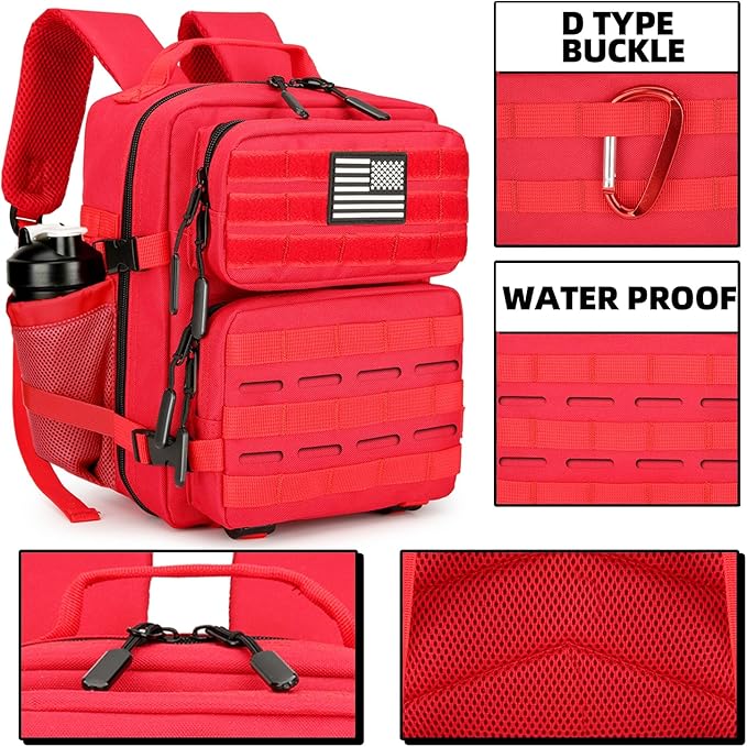 9L Tactical Assault Backpack Gym Pack Hiking Travel Camping Backpack(Red)
