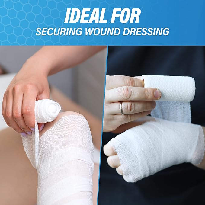 Gauze Rolls –36 Rolls- Premium First Aid Supplies for Safe Adventuring–Flexible, Stretchable, Breathable Gauze Bandage Rolls – 3” x 4.1 Yards Bandage Wrap for Wound Dressing