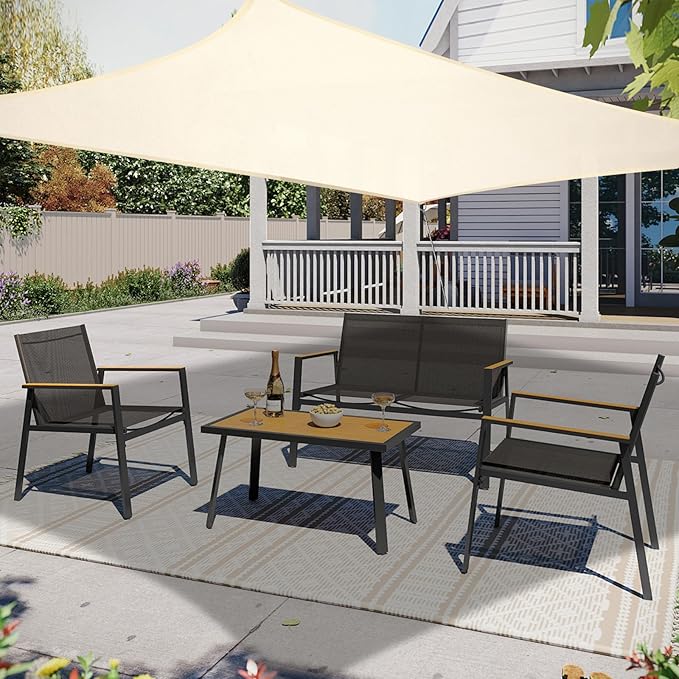 10' x 13' Sun Shade Sail, Rectangle Waterproof Canopy Awning UV Block Sunshade for Outdoor Patio Garden Terrace Backyard Pergola Sunscreen (Ivory) (Customization Acceptable)
