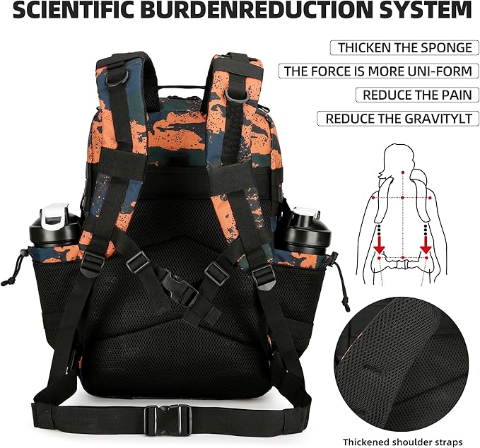 45L Tactical Assault Backpack 3 day assault pack with Molle Waterproof backpack Rucksack for Tactical Backpacks (Mars Camo)