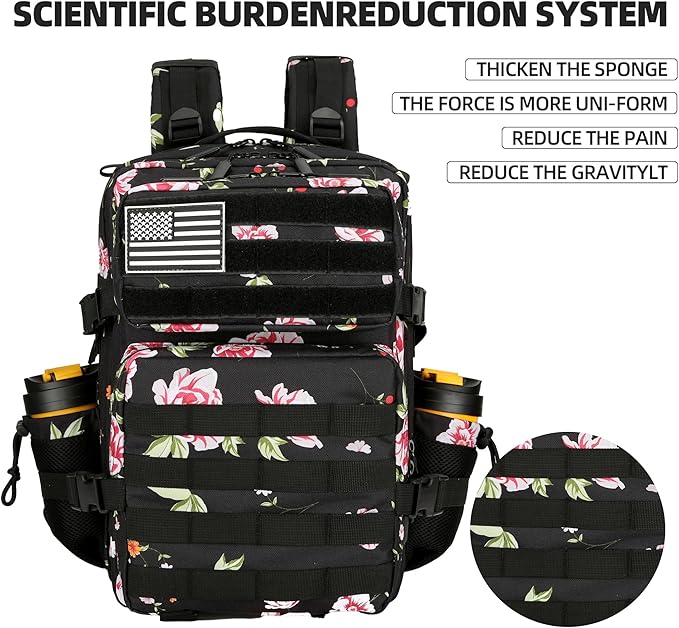 45L Military Tactical Backpack Hiking Backpacks Tactical Gear Camo Back Pack Army Molle Bag Rucksack Fitness Daypack