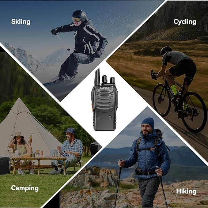 Walkie Talkies for Adults Rechargeable Long Range 16 Channel Professional Walky Talky and Security Headphones Flashlight Li-ion Battery and Charger (10 Pack)