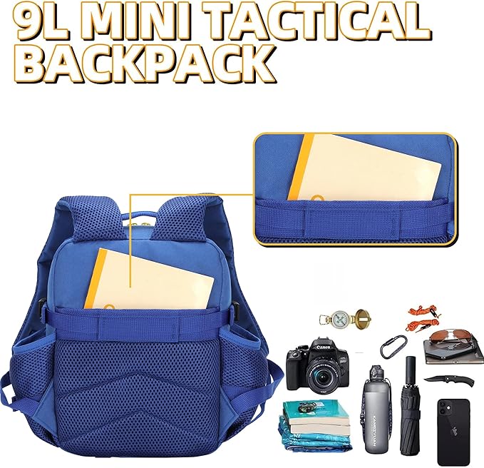 9L Mini Tactical Backpack 9L Assault Pack 9L Tactical Backpack Hiking Fitness Backpack(Blue)