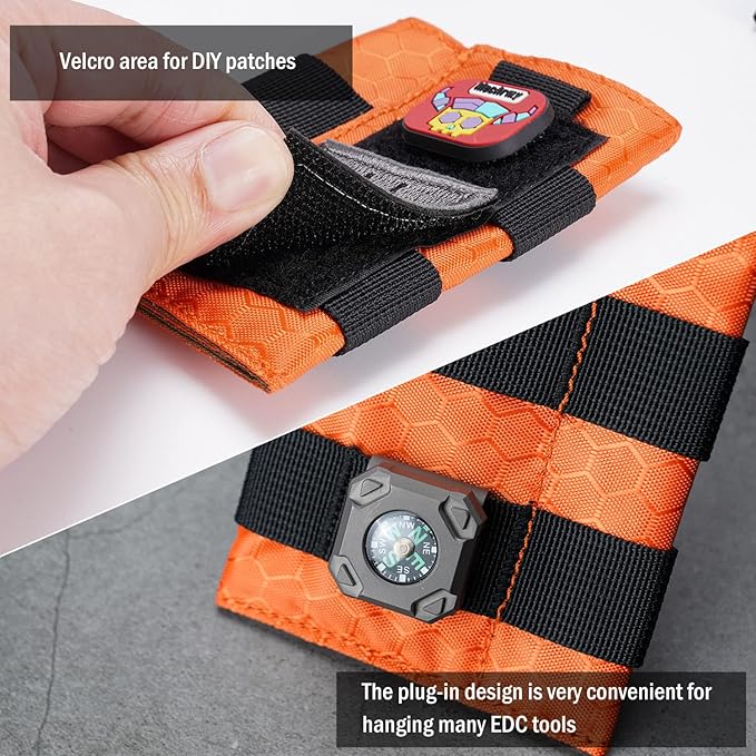 VIPERADE VE9 EDC Pocket Organizer Tool Pouch, Multitool Sheath with Patch Area for DIY, EDC Pocket Pouch with 3 Slip Pockets for Men Outdoor Activity Daily Carry