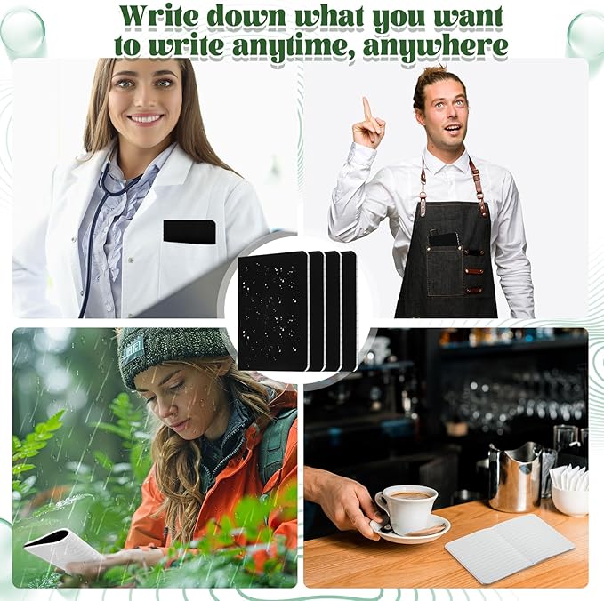 12 Pcs Black Waterproof Pocket Notebook 3.2" x 4" Field Notebook All Weather Notepad Small Rain Waterproof Notepad for Memo Travel Outdoor Tactical Activities Write, 32 Sheet, 64 Page