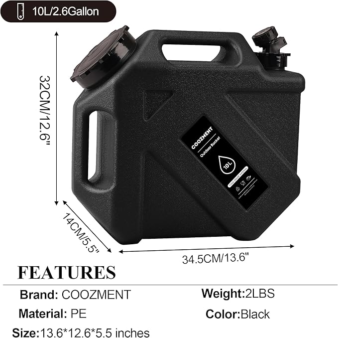 3.2 Gallon/5 Gallon Water Containers with Spigot, BPA Free Water Jug, Military Green Water Tank, Multifunction Water Storage Containers for Camping Outdoor Hiking,Emergency Stroage