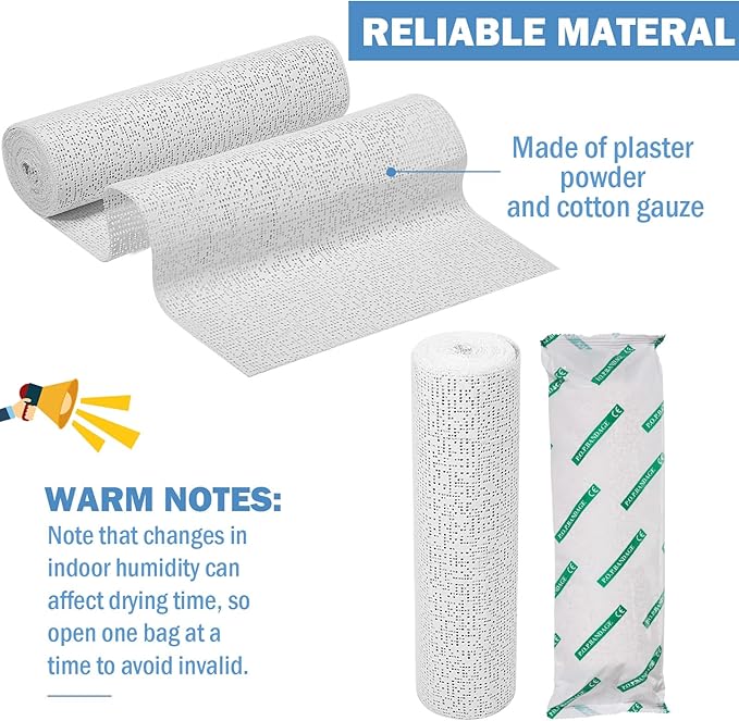 Treela Plaster Cloth Rolls Gauze Bandages Rolls Strips for Belly Casts, Scenery Molds, Mask Making, Art Projects, Body Casts, Craft Supplies(8 Inch x 66 Yard)