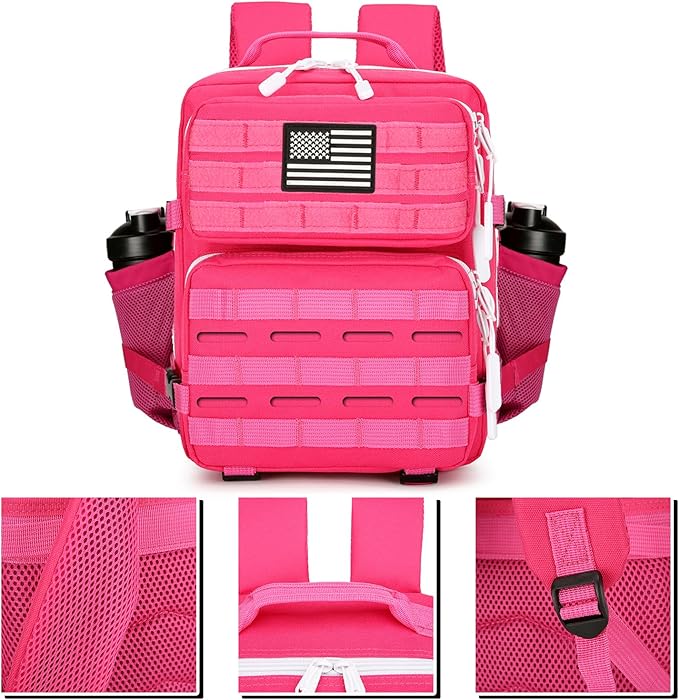 9L Mini Tactical Backpack 9L Assault Pack 9L Tactical Backpack Hiking Fitness Backpack(Rose Red)