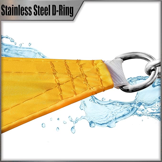 Amgo 10' x 11' Custom Size Yellow Rectangle Square Waterproof Sun Shade Sail Order to Make UPF50+ AMWTPR0712 Canopy Awning, 98% UV Blockage Water Resistant, Backyard Patio Garden (We Customize)