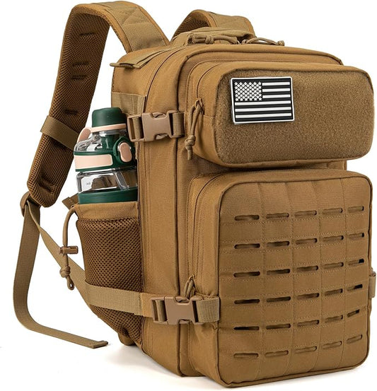 QT&QY 25L/45L Military Tactical Backpack For Men Molle Daypack 3 Day Bug Out Bag Hiking Rucksack With Bottle Holder