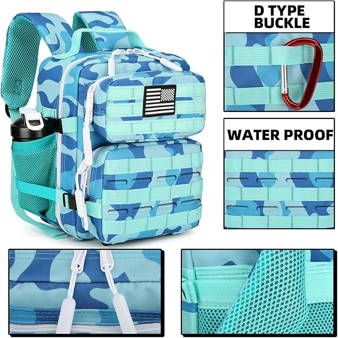 9L Mini Tactical Backpack 9L Assault Pack 9L Tactical Backpack Hiking Fitness Backpack (Blue cp)