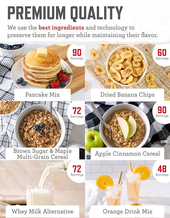 ReadyWise 3 Month Emergency Food Supply - 894 Servings, 6 Buckets, Freeze Dried Protein Meals, Disaster Survival Food Storage Kit, Ready to Eat, Camping Essentials, up to 25 Year Shelf Life