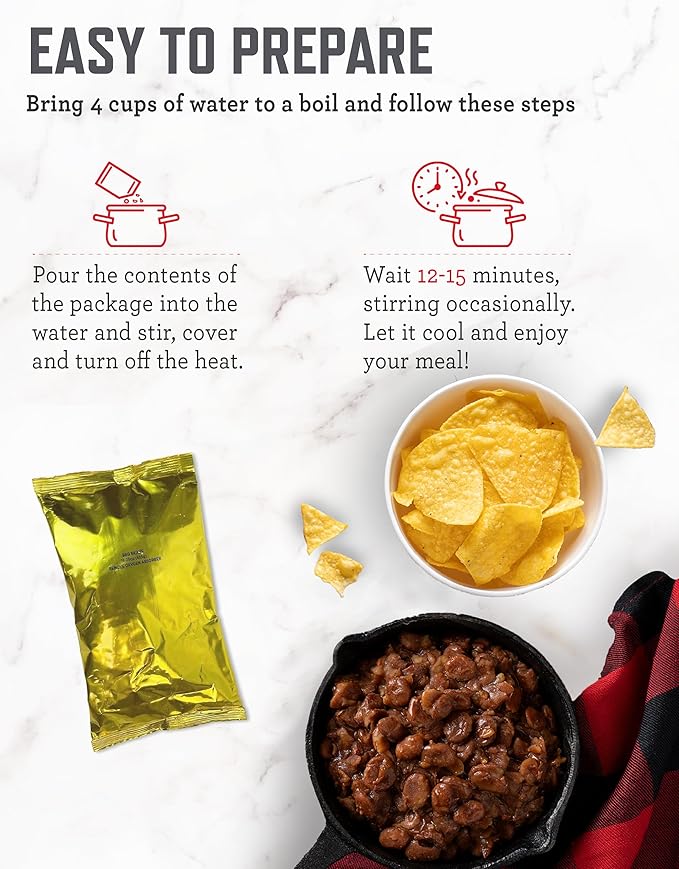 ReadyWise Emergency Food Supply - 120 Servings BBQ Beans Bucket, Freeze Dried Protein Meals, Camping Essentials, Ready to Eat, Survival Disaster Prepping Supplies, up to 25 Year Shelf Life