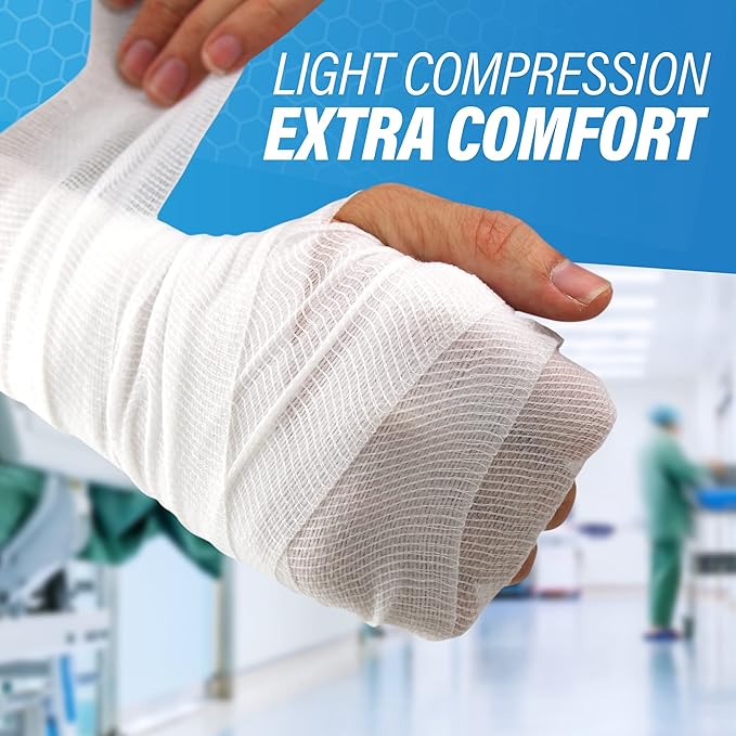 Gauze Rolls –36 Rolls- Premium First Aid Supplies for Safe Adventuring–Flexible, Stretchable, Breathable Gauze Bandage Rolls – 3” x 4.1 Yards Bandage Wrap for Wound Dressing