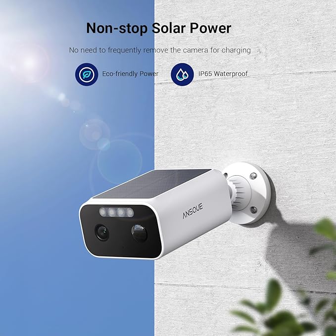 2K Security Cameras Wireless Outdoor, 4-Cam-Kit, Home Security Camera System with Solar Powered, 365-Day Battery Life, No Subscription Fee, Easy to Install, Color Night Vision, Local Storage