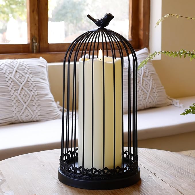 4" x10" Outdoor Flameless Candles Waterproof, Large Battery Operated Candles with Remote, Plastic Flickering LED Candles for Garden Patio Porch Home Party, Ivory 1Pack