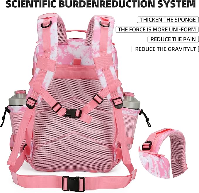45L Tactical Assault Backpack 3 day assault pack with Molle Waterproof backpack Rucksack for Tactical Backpacks (Pink coral)