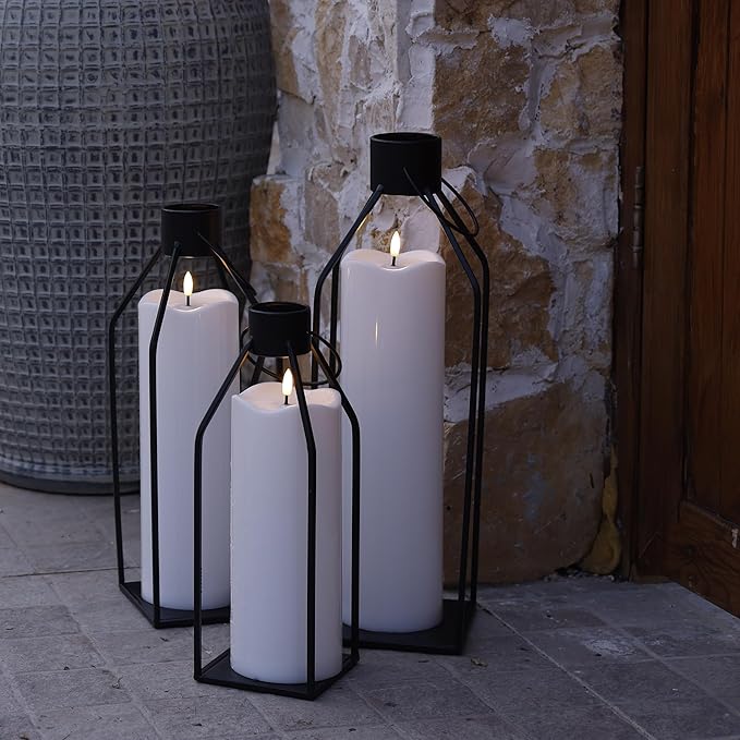 4" x14" Outdoor Candles with Timer Waterproof Large Flickering Flameless Candles with Remote Tall White Pillar Candles for Indoor Outdoor Use, 1Pack