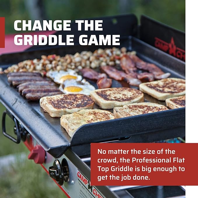 Camp Chef Professional Fry Griddle, 3 Burner Griddle, Cooking Dimensions: 16 in. x 38 in