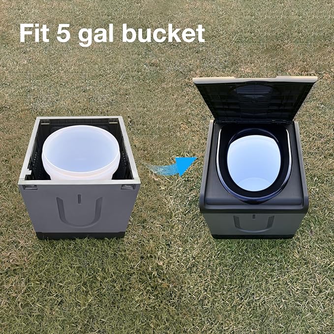 TRIPTIPS Updated Portable Potty for Camping Extra Large Folding Travel Toilet Camping Toilet Portable Toilet for Adults Car Toilet Camp Toilet Outdoor Toilet for Boat/Hiking/Long Trips/Beach