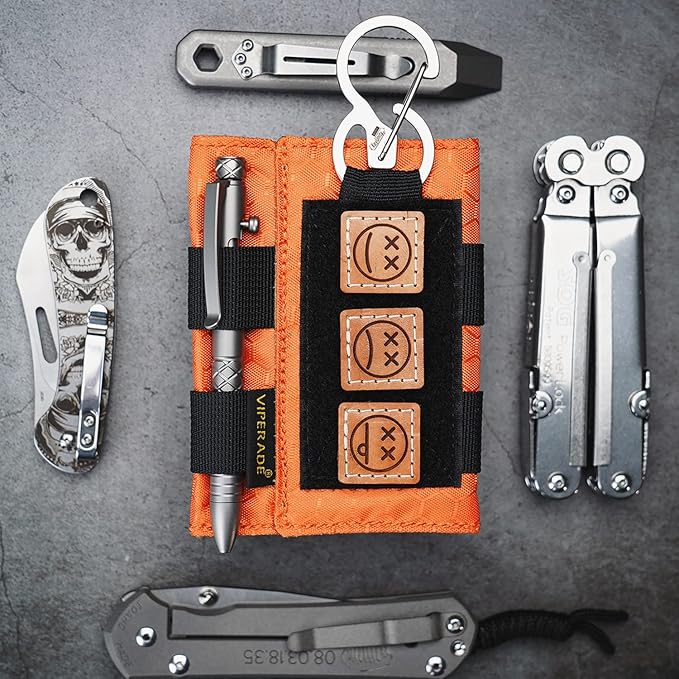 VIPERADE VE9 EDC Pocket Organizer Tool Pouch, Multitool Sheath with Patch Area for DIY, EDC Pocket Pouch with 3 Slip Pockets for Men Outdoor Activity Daily Carry
