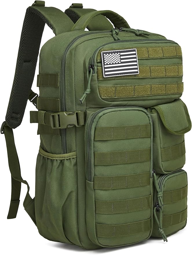 Wotony Tactical Backpack - Military waterproof backpack with multiple pockets and tactical gear for the outdoors (army green, 25L)