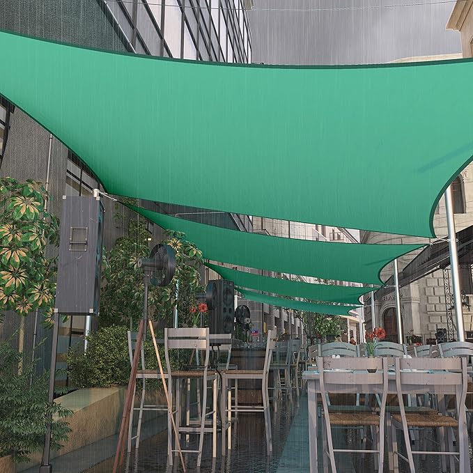 Amgo 10' x 10' Custom Size Turquoise Rectangle Square Waterproof Sun Shade Sail Order to Make UPF50+ AMWTPR0712 Canopy Awning, 98% UV Blockage Water Resistant, Backyard Patio Garden (We Customize)