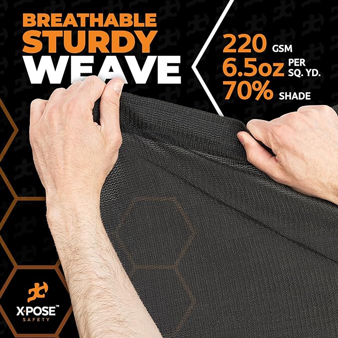 Xpose Safety Heavy Duty Mesh Tarp – 12’ x 26’ Multipurpose Black Protective Cover with Air Flow - Use for Tie Downs, Shade, Fences, Canopies, Dump Trucks – Tear Resistant