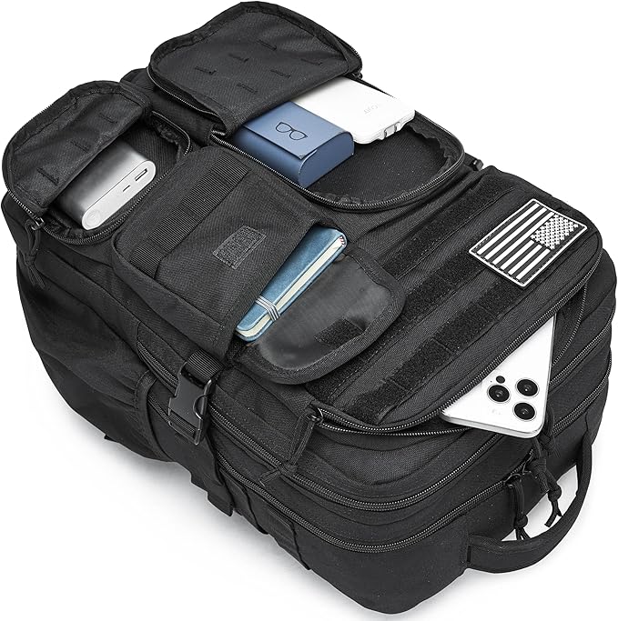 Wotony Tactical Backpack - Military waterproof backpack with multiple pockets and tactical gear for the outdoors (dark gray, 35L)