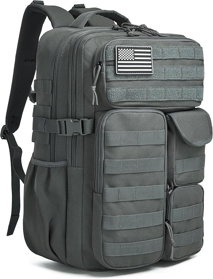 Wotony Tactical Backpack - Military waterproof backpack with multiple pockets and tactical gear for the outdoors (dark gray, 35L)