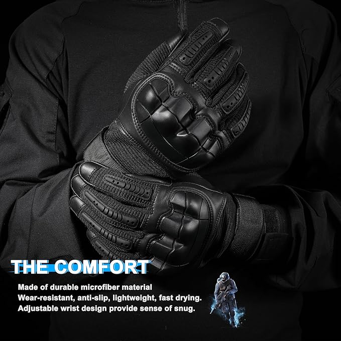 WTACTFUL Tactical Gloves for Men - Touch Screen - Airsoft Motorcycle Outdoor Costume