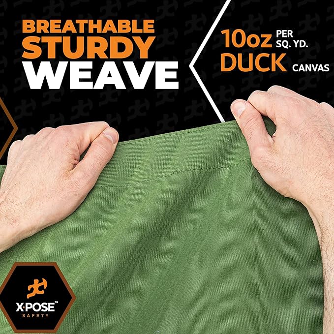 Xpose Safety Canvas Tarp - 10oz Green Canvas Tarps Heavy Duty Water Resistant with Brass Grommets- Multipurpose Outdoor Tarpaulin for Camping, Canopy, Trailer, Equipment Cover 20' x 40'