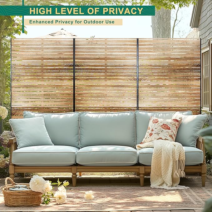 72" H×47" W Metal Outdoor Privacy Screen Freestanding, Outdoor Privacy Screens and Panels for Patio Lawn Deck, Decorative Fence(Consists of 3 Panels)
