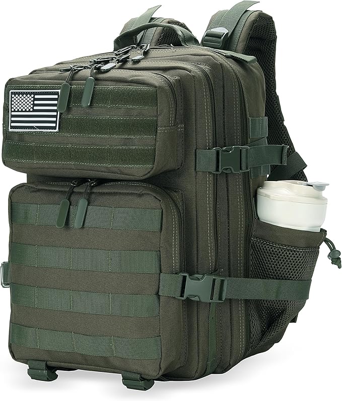 25L Military Tactical Backpack Small Army Assault Pack Molle Daypack for Men and Women for Work Travel Gym Outdoor Hiking Camping (Army Green)