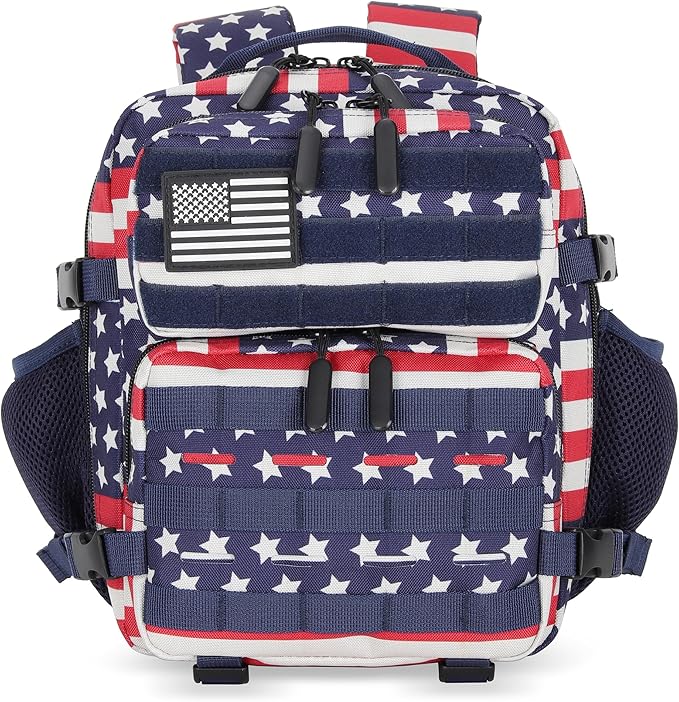 9L Mini Tactical Backpack 9L Assault Pack 9L Tactical Backpack Hiking Fitness Backpack(Striped Flag)