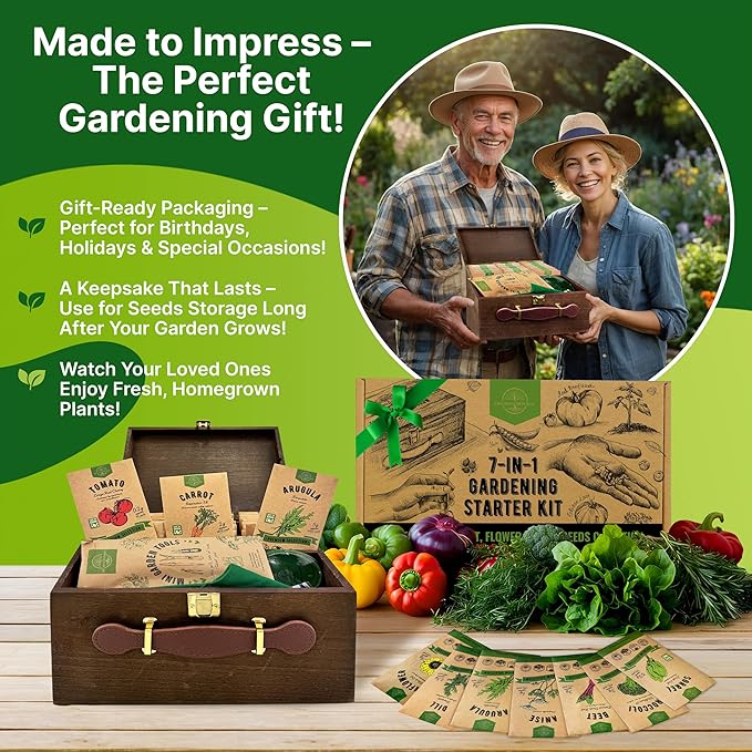75 Medicinal Herb & Vegetable Seeds Variety Pack, Garden Seed Starter Kit - Over 47,380 Non-GMO Heirloom Seeds for Planting Vegetables and Herbs Garden Seeds Gift Seed Box with Gardening Supplies