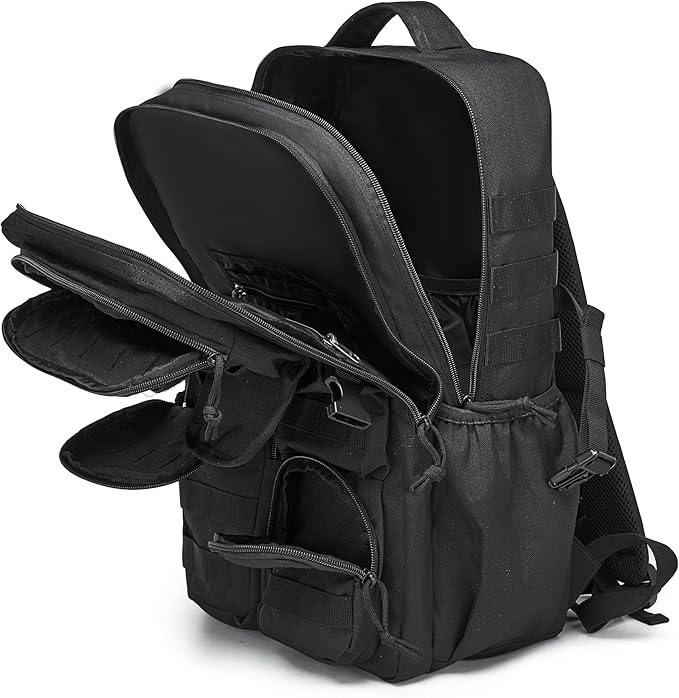 Wotony Tactical Backpack - Military waterproof backpack with multiple pockets and tactical gear for the outdoors (dark gray, 35L)
