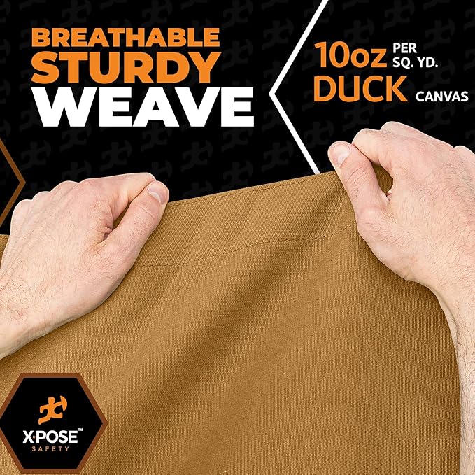 Xpose Safety Canvas Tarp - 10oz Tan Canvas Tarps Heavy Duty Water Resistant with Brass Grommets- Multipurpose Outdoor Tarpaulin for Camping, Canopy, Trailer, Equipment Cover 14' x 14'