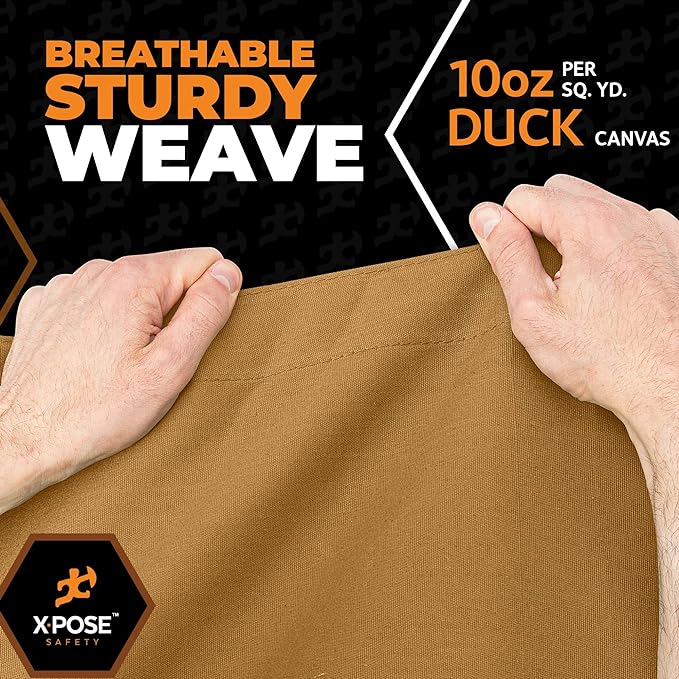 Xpose Safety Canvas Tarp - 10oz Tan Canvas Tarps Heavy Duty Water Resistant with Brass Grommets- Multipurpose Outdoor Tarpaulin for Camping, Canopy, Trailer, Equipment Cover 12' x 20'