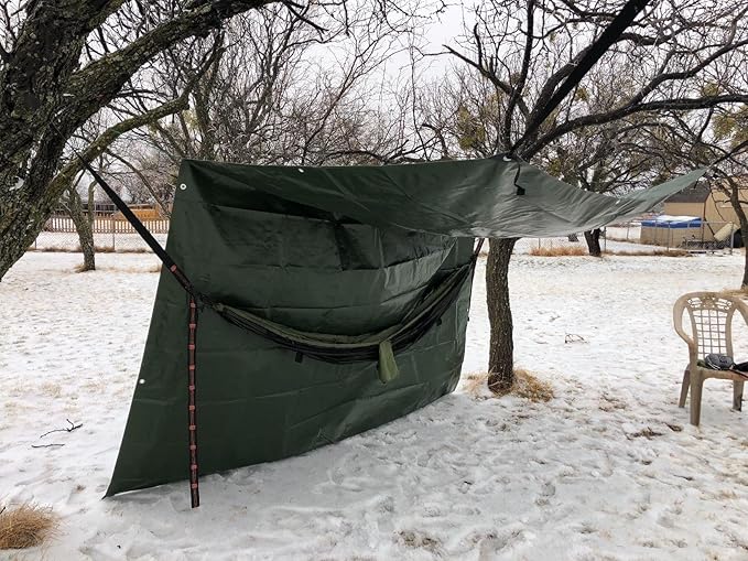 Waterproof 10 x 12 Feet Tarp Heavy Duty 9-mil Thick Multi-Purpose Covers Army Green PE Tarpaulin