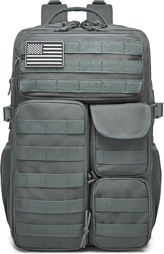 Wotony Tactical Backpack - Military waterproof backpack with multiple pockets and tactical gear for the outdoors (dark gray, 35L)