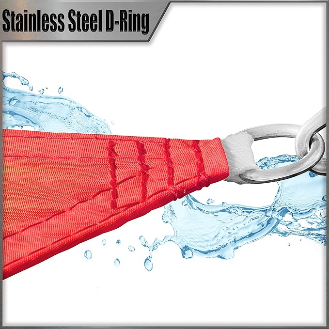 Amgo 10' x 20' Custom Size Red Rectangle Square Waterproof Sun Shade Sail Order to Make UPF50+ AMWTPR0712 Canopy Awning, 98% UV Blockage Water Resistant, Backyard Patio Garden (We Customize)