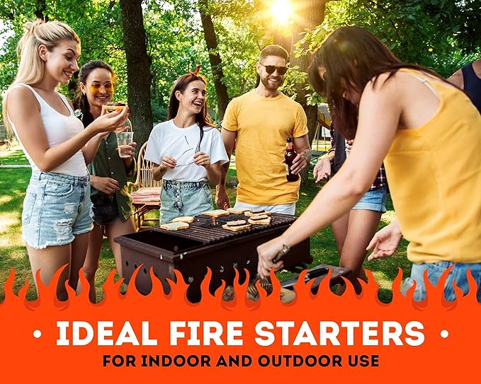 Zorestar Fire Starters XXL 200 pc - Firelighters for Indoor and Outdoor Use, Compatible with Solo Stove, Green Egg and Other Grills and BBQs - Box of 100% Waterproof Firestarters