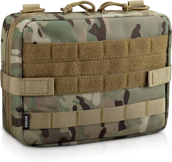 WYNEX Tactical Admin Molle Pouch, Medical EDC EMT Utility Bag Shell Design Attachment Pouches 1000D Nylon Hiking Belt Bags